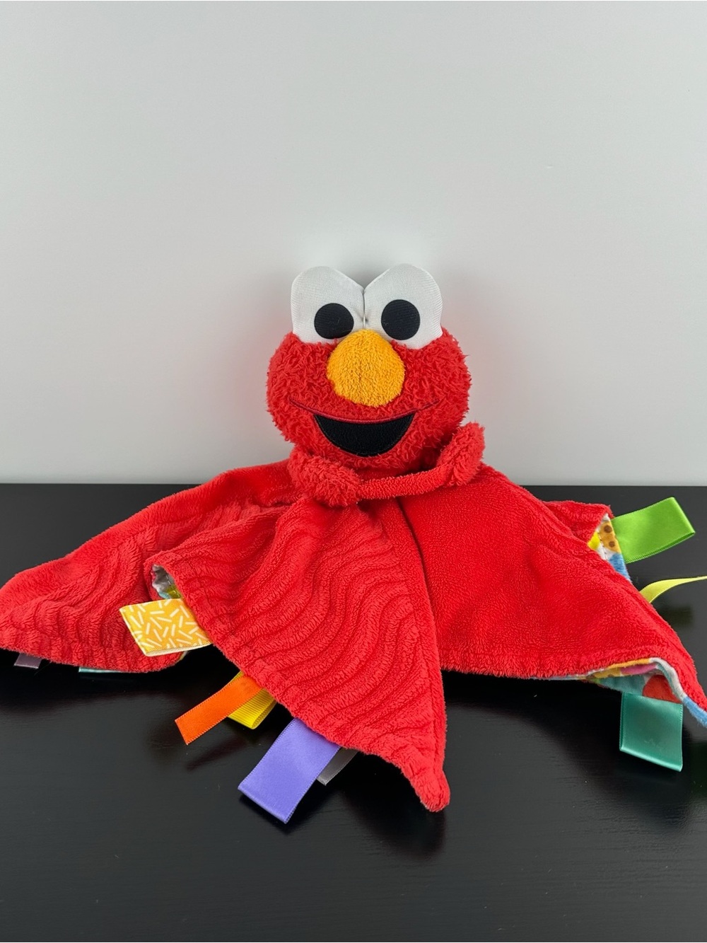 Bright Starts Taggies Elmo Lovey Security Blanket 12" x 12" Red Plush No Teether
